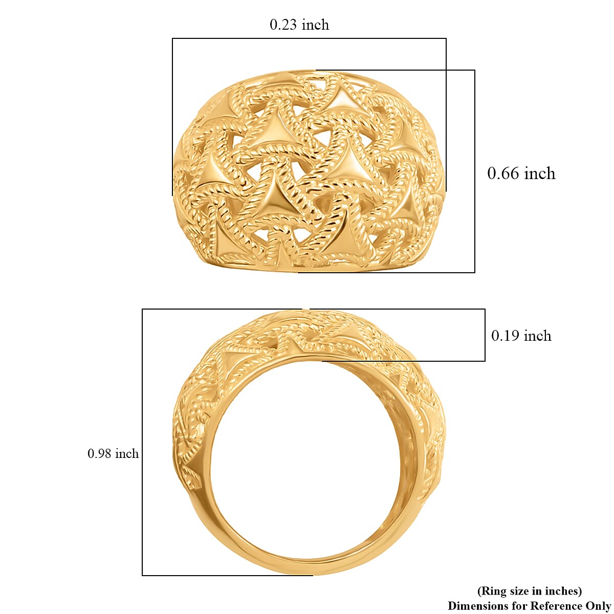 EverTrue Bronzella Collection Regal Knot Filigree Ring in 18K Yellow Gold Plated Bronze (Size 6.0)