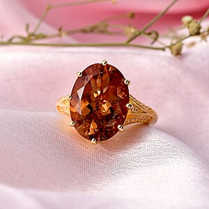 EverTrue Autumn Alexite, White Zircon Ring in 18K YG Plated 9.10 ctw (Size 10.0)