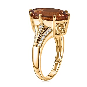 EverTrue Autumn Alexite, White Zircon Ring in 18K YG Plated 9.10 ctw (Size 10.0)