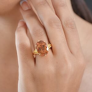 EverTrue Autumn Alexite, White Zircon Ring in 18K YG Plated 9.10 ctw (Size 5.0)