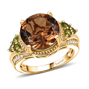 EverTrue Autumn Alexite, Multi Gemstone 3.85 ctw Ring in 18K YG Plated (Size 10.0)