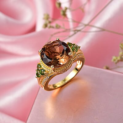 EverTrue Autumn Alexite, Multi Gemstone Ring in 18K YG Plated 3.85 ctw (Size 10.0)