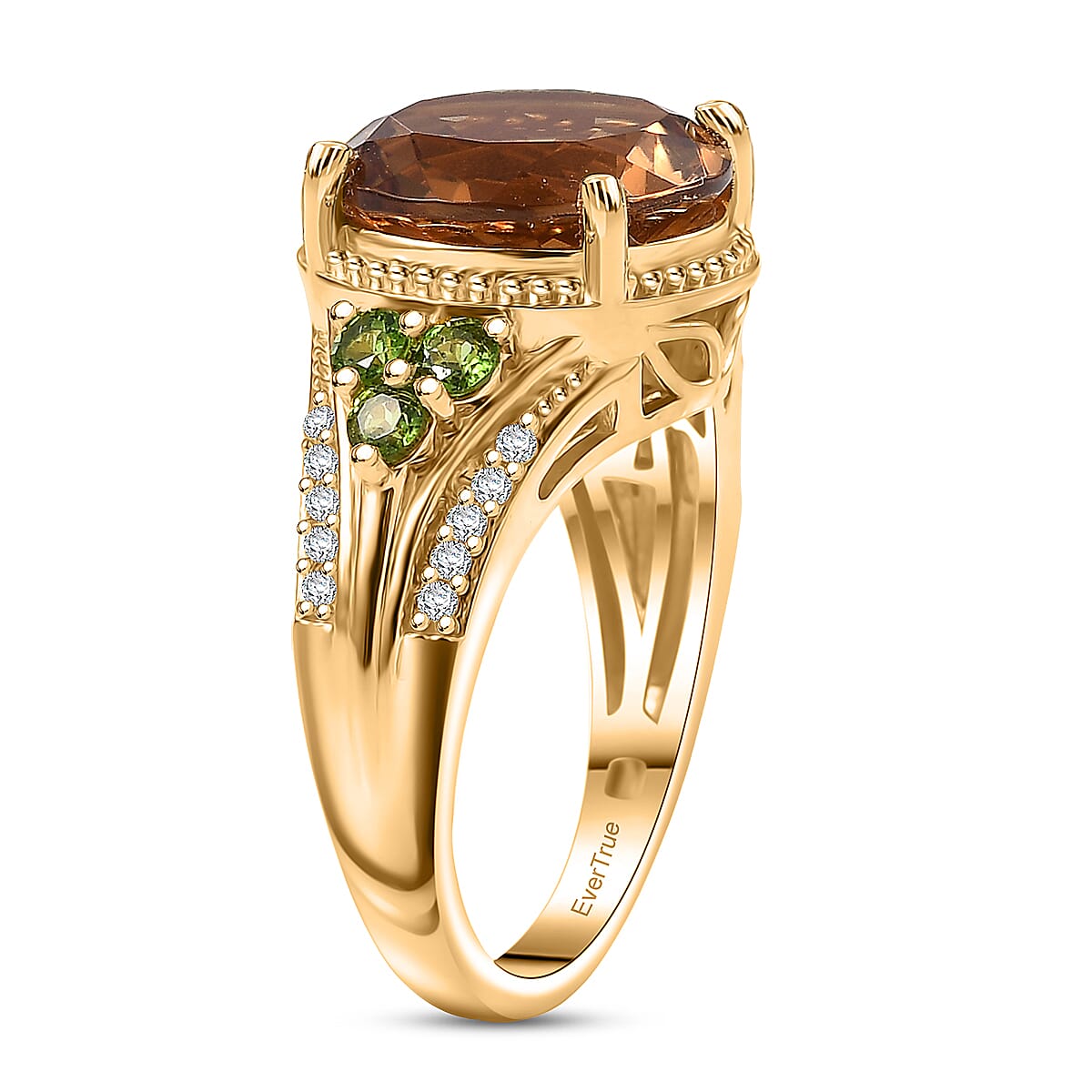 EverTrue Autumn Alexite, Multi Gemstone Ring in 18K YG Plated 3.85 ctw (Size 10.0)