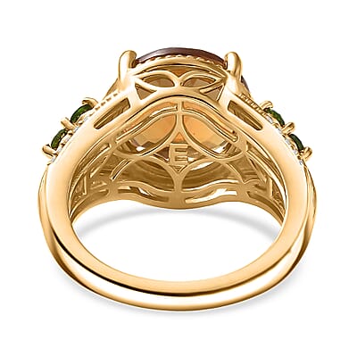 EverTrue Autumn Alexite, Multi Gemstone Ring in 18K YG Plated 3.85 ctw (Size 10.0)