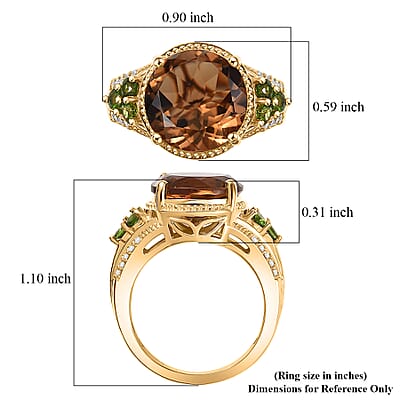 EverTrue Autumn Alexite, Multi Gemstone Ring in 18K YG Plated 3.85 ctw (Size 10.0)