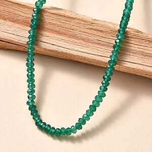 D'Joy Verde Onyx Beaded Necklace in 18K Vermeil YG Over Sterling Silver 50.00 ctw (18-20 Inches)