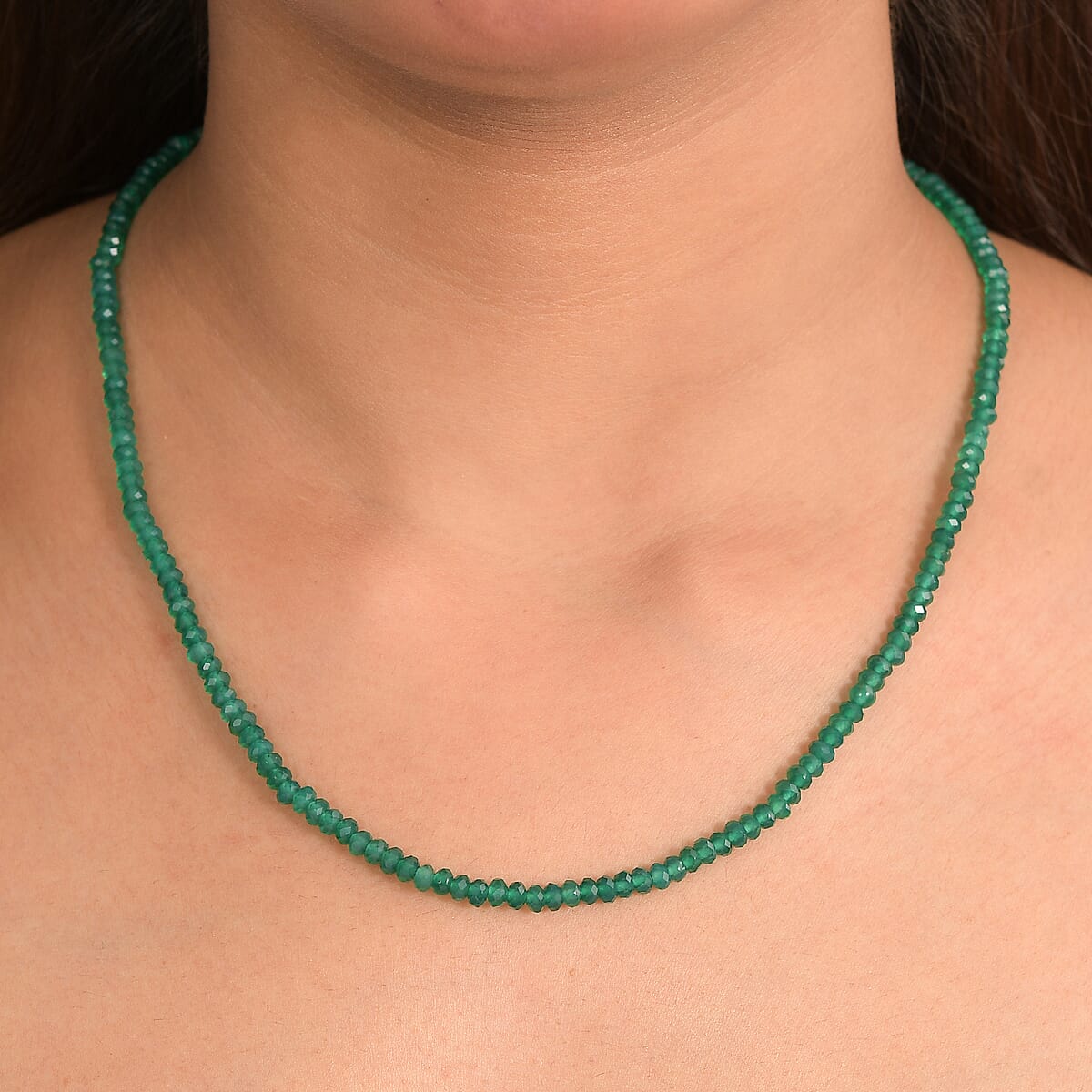 D'Joy Verde Onyx Beaded Necklace in 18K Vermeil YG Over Sterling Silver 50.00 ctw (18 Inches) image number 2