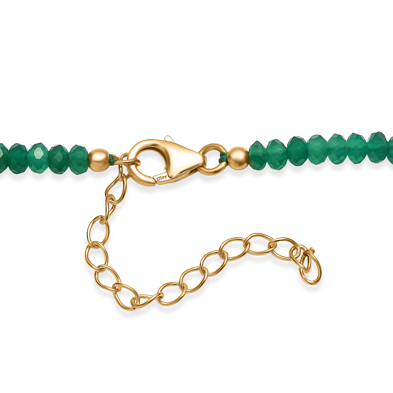 D'Joy Verde Onyx Beaded Necklace in 18K Vermeil YG Over Sterling Silver 50.00 ctw (18-20 Inches)