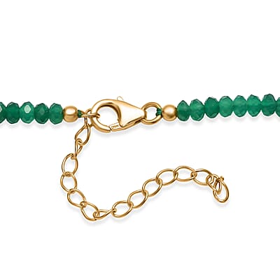D'Joy Verde Onyx Beaded Necklace in 18K Vermeil YG Over Sterling Silver 50.00 ctw (18-20 Inches)