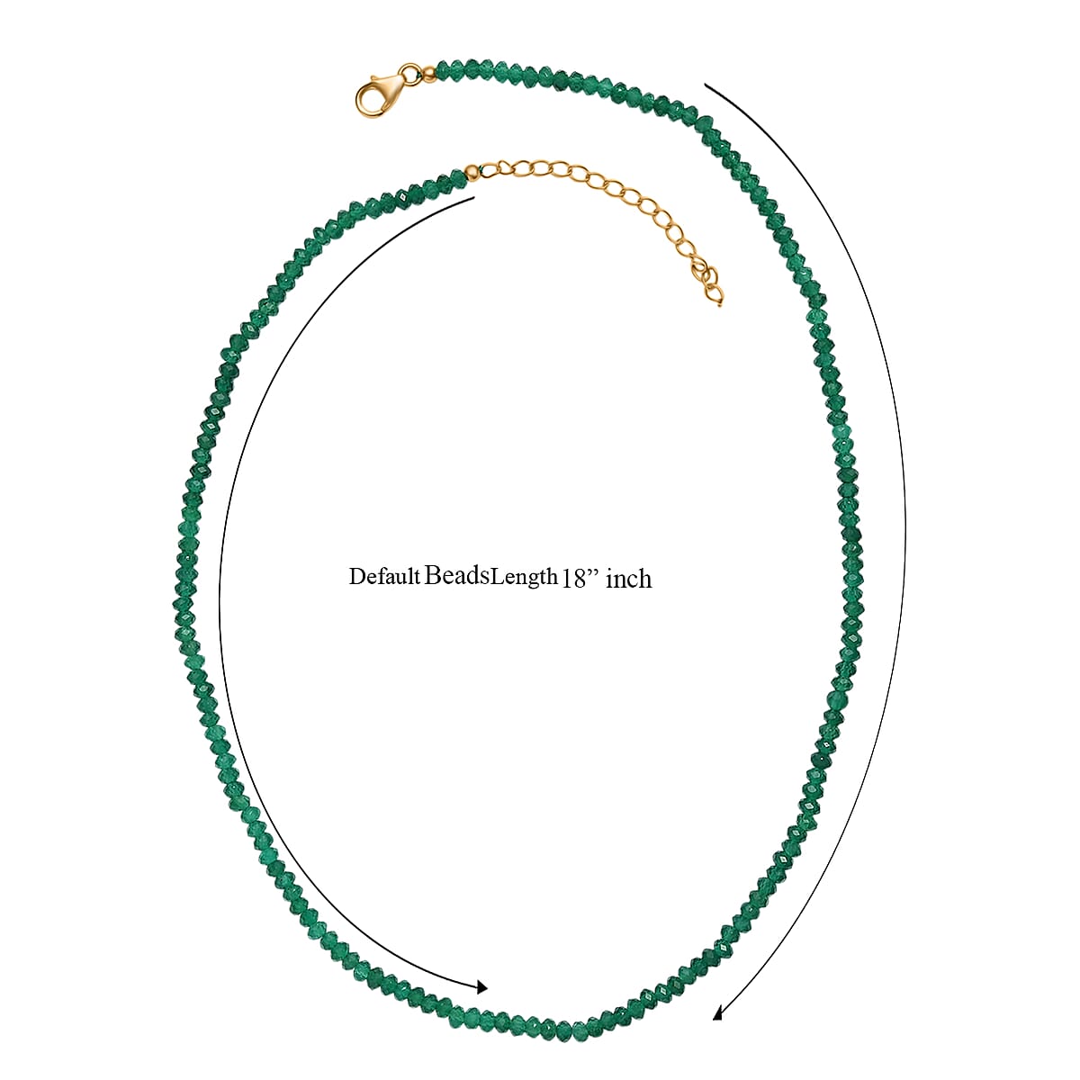 D'Joy Verde Onyx Beaded Necklace in 18K Vermeil YG Over Sterling Silver 50.00 ctw (18 Inches) image number 5