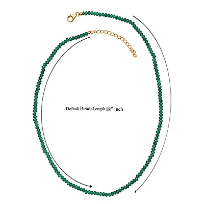 D'Joy Verde Onyx Beaded Necklace in 18K Vermeil YG Over Sterling Silver 50.00 ctw (18-20 Inches)