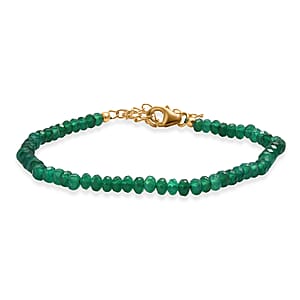 D'Joy Verde Onyx 20.00 ctw Beaded Bracelet in 18K Vermeil Yellow Gold Over Sterling Silver (7.25 In)