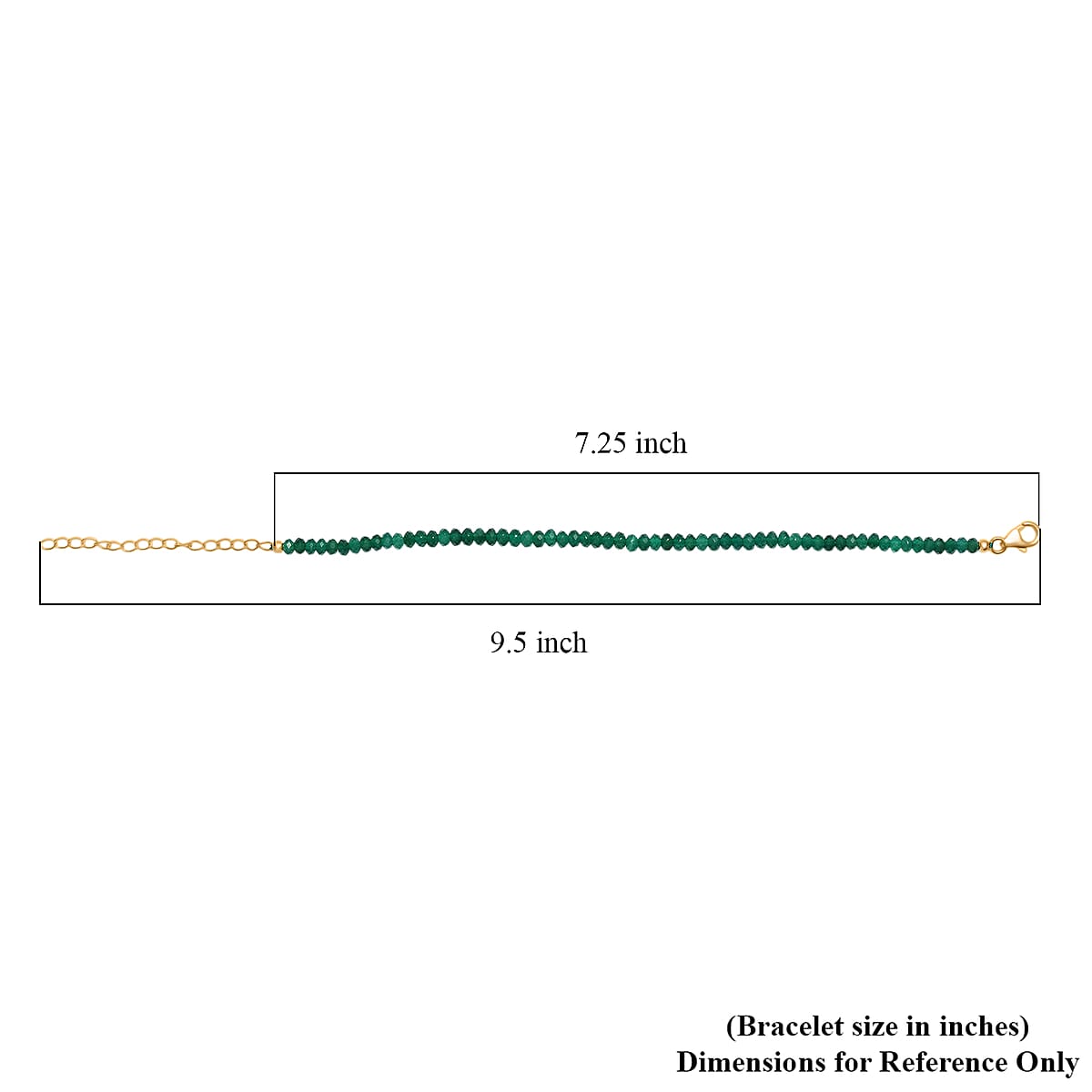D'Joy Verde Onyx 20.00 ctw Beaded Bracelet in 18K Vermeil Yellow Gold Over Sterling Silver (7.25 In) image number 4
