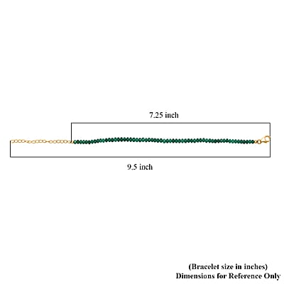 D'Joy Verde Onyx 20.00 ctw Beaded Bracelet in 18K Vermeil Yellow Gold Over Sterling Silver (7.25 In)