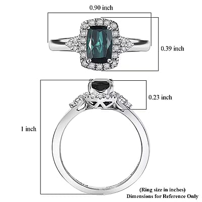 Certified & Appraised Rhapsody AAAA Monte Belo Indicolite and E-F VS Diamond 1.35 ctw Ring in 950 Platinum (Size  13.0) 5.83 Grams