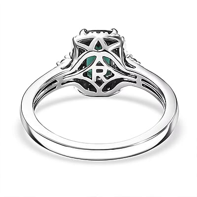 Certified & Appraised Rhapsody AAAA Monte Belo Indicolite and E-F VS Diamond 1.35 ctw Ring in 950 Platinum (Size  5.0)  5.83 Grams