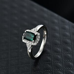 Certified & Appraised Rhapsody AAAA Monte Belo Indicolite and E-F VS Diamond 1.35 ctw Ring in 950 Platinum (Size 6.0) 5.83 Grams