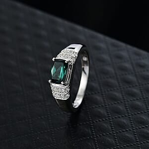 Certified & Appraised Luxoro AAA Monte Belo Indicolite and I2 Diamond 1.50 ctw Men's Ring in 10K White Gold 4.25 Grams