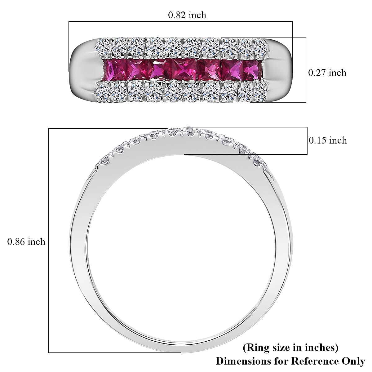 10K White Gold AAA Mozambique Ruby, Luxuriant Lab Grown Diamond (G-H, SI) (0.32 cts) Ring (Size 10.0) 1.15 ctw image number 5
