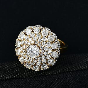  D'Joy Moissanite 4.40 ctw Ballerina Ring in 18K Vermeil Yellow Gold Over Sterling Silver (Size 6.0)