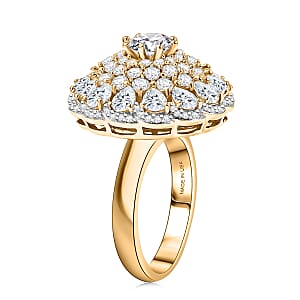  D'Joy Moissanite 4.40 ctw Ballerina Ring in 18K Vermeil Yellow Gold Over Sterling Silver (Size 6.0)