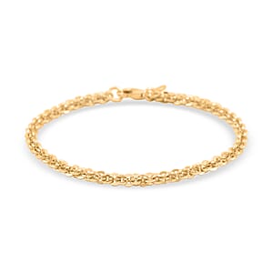 La Bella Italian Cristallino Chain Bracelet in 14K Yellow Gold Over Sterling Silver (7.50 In) 6.8 Grams
