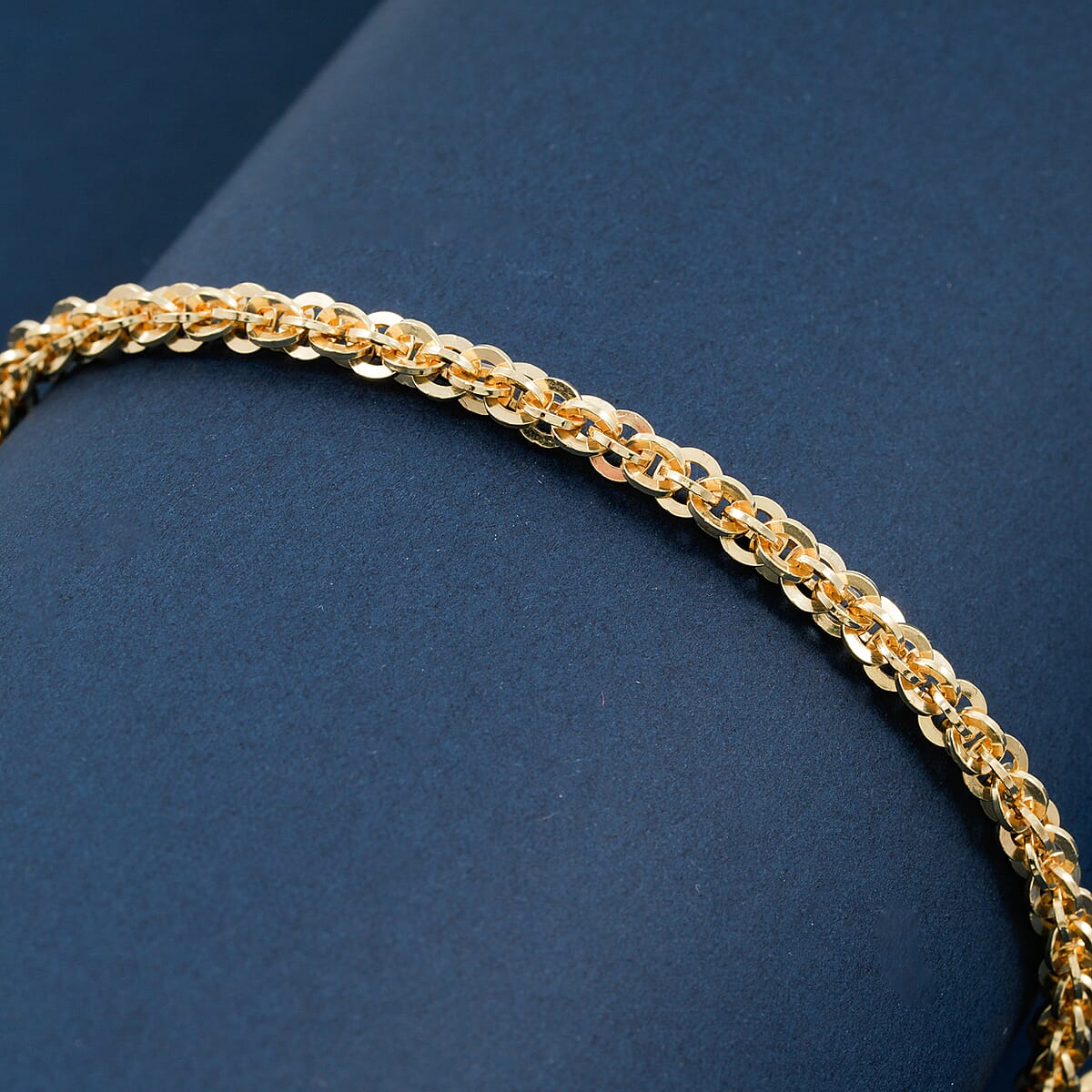 La Bella Italian Cristallino Chain Bracelet in 14K Yellow Gold Over Sterling Silver (7.50 In) 6.8 Grams image number 1