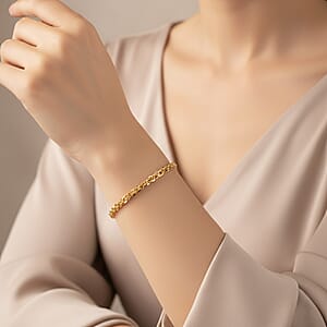 La Bella Italian Cristallino Chain Bracelet in 14K Yellow Gold Over Sterling Silver (7.50 In) 6.8 Grams