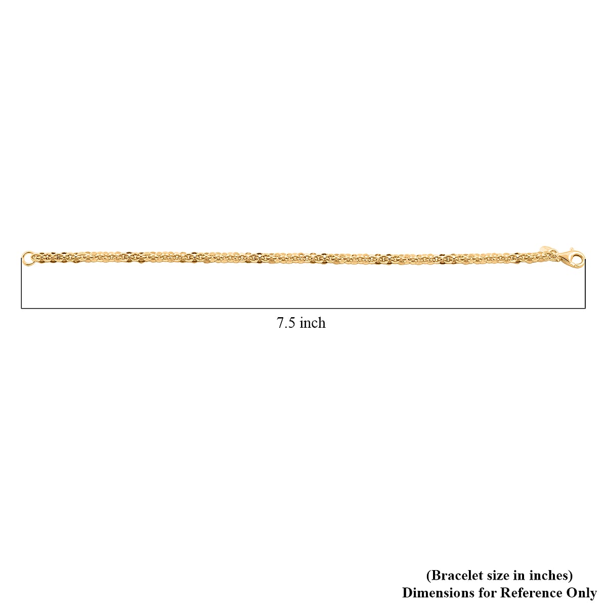 La Bella Italian Cristallino Chain Bracelet in 14K Yellow Gold Over Sterling Silver (7.50 In) 6.8 Grams image number 4