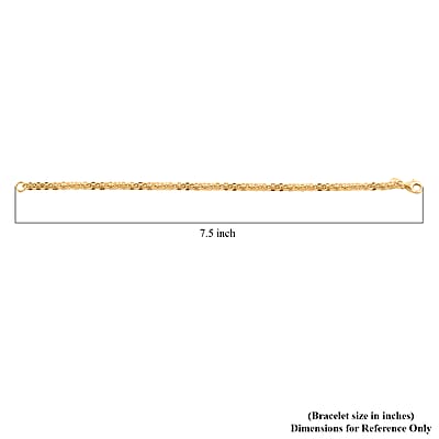 La Bella Italian Cristallino Chain Bracelet in 14K Yellow Gold Over Sterling Silver (7.50 In) 7 Grams