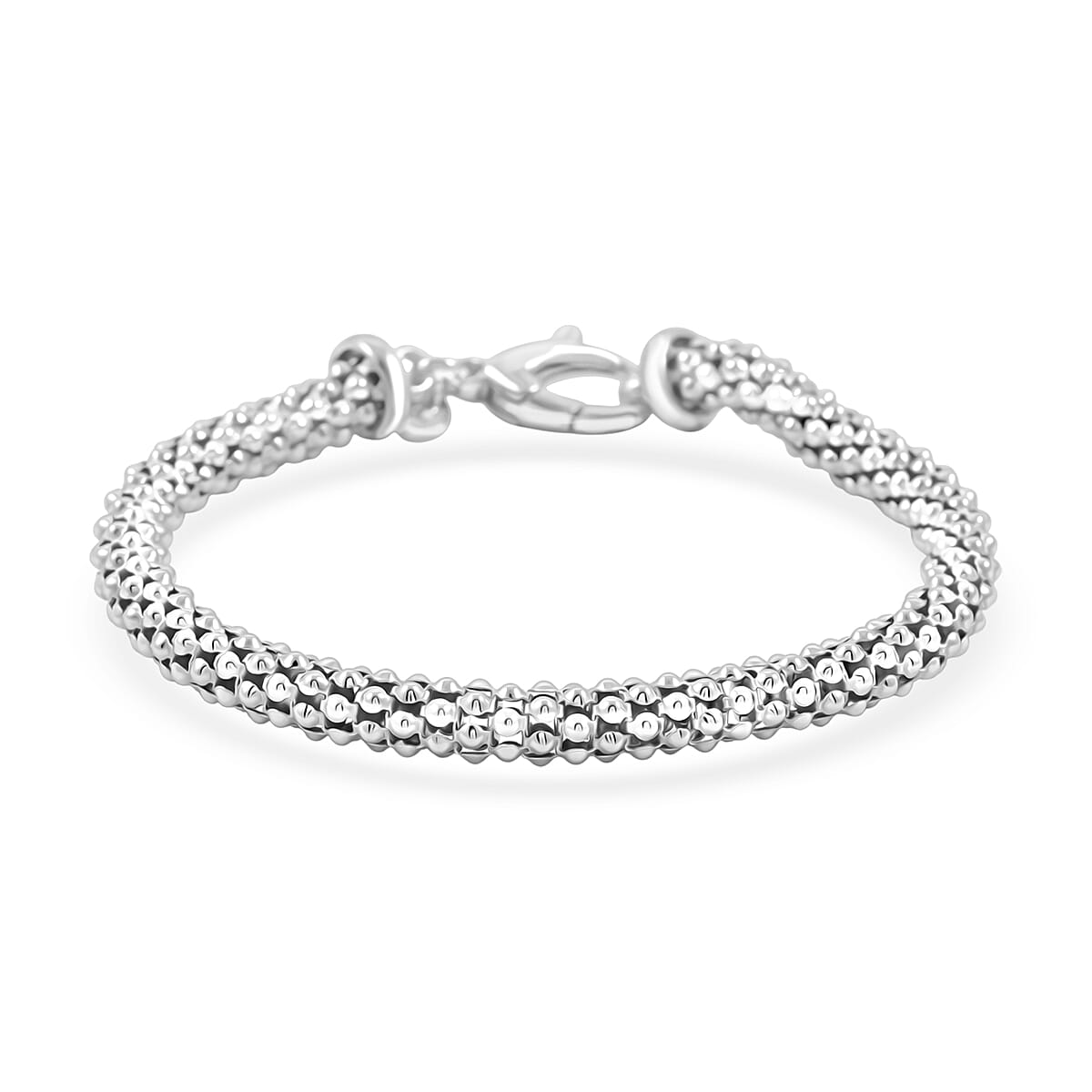 La Bella Italian Pop Corn Chain Bracelet in Sterling Silver (8.00 In) 10.25 Grams image number 0