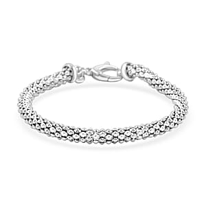 La Bella Italian Pop Corn Chain Bracelet in Sterling Silver (8.00 In) 10.25 Grams