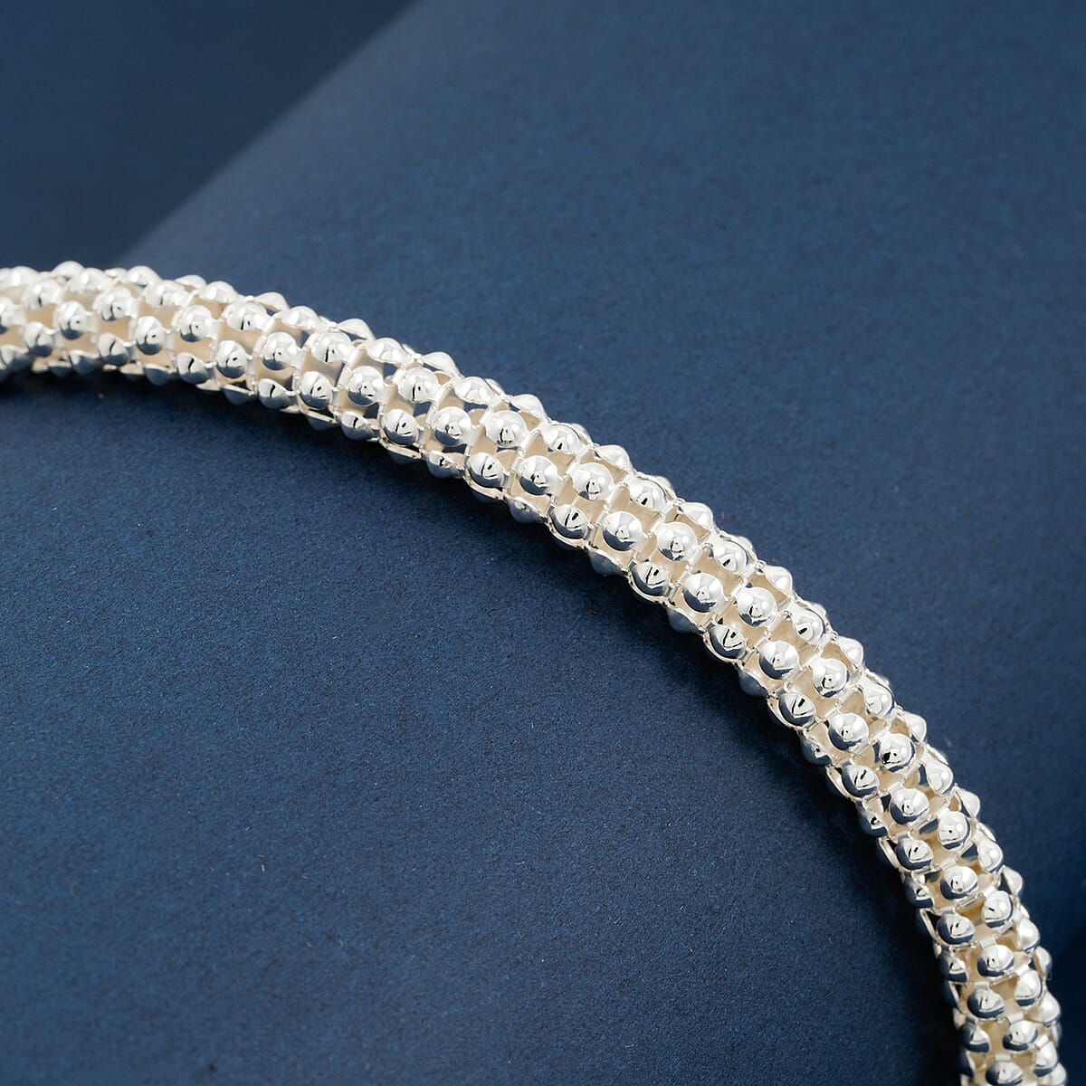 La Bella Italian Pop Corn Chain Bracelet in Sterling Silver (8.00 In) 10.25 Grams image number 1