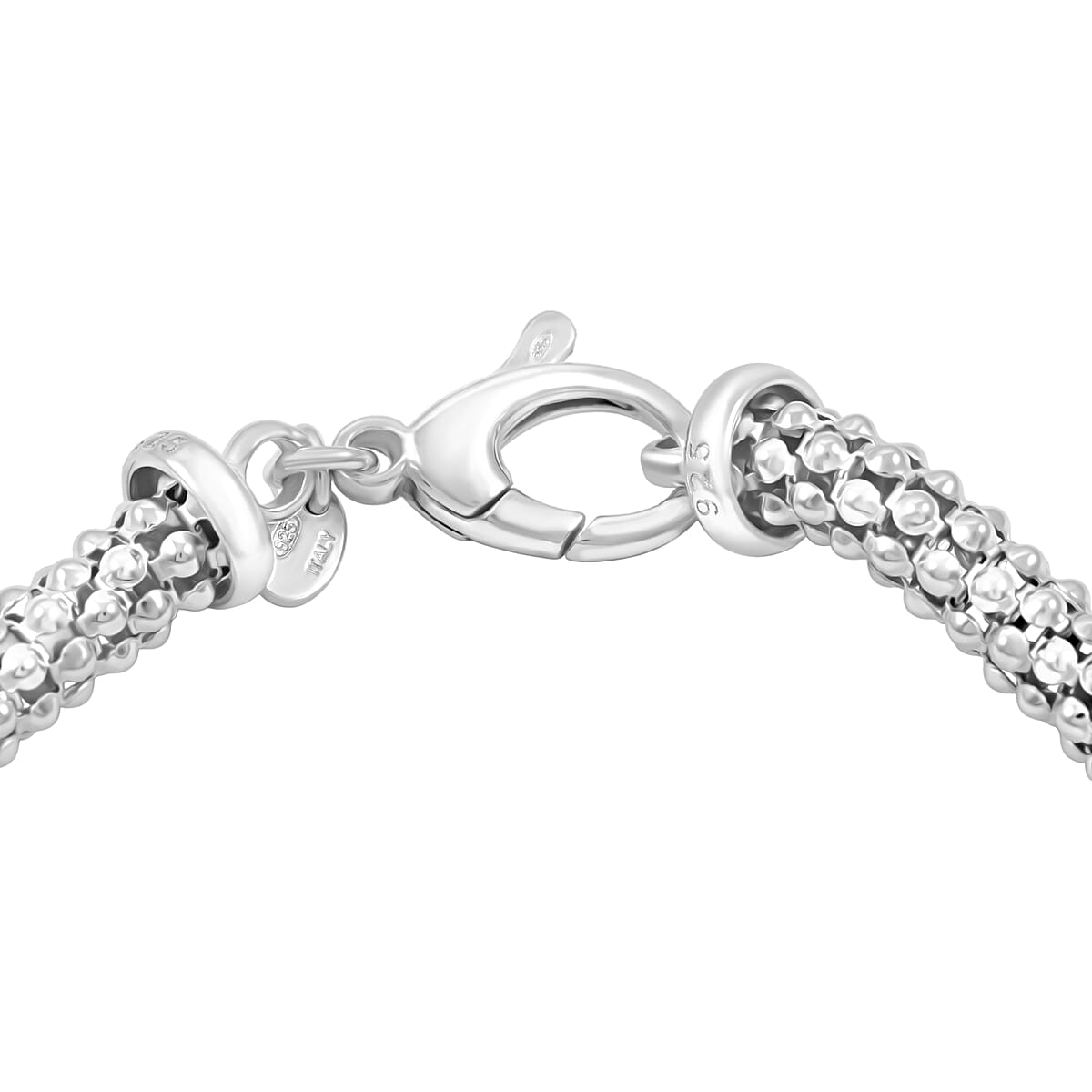 La Bella Italian Pop Corn Chain Bracelet in Sterling Silver (8.00 In) 10.25 Grams image number 3
