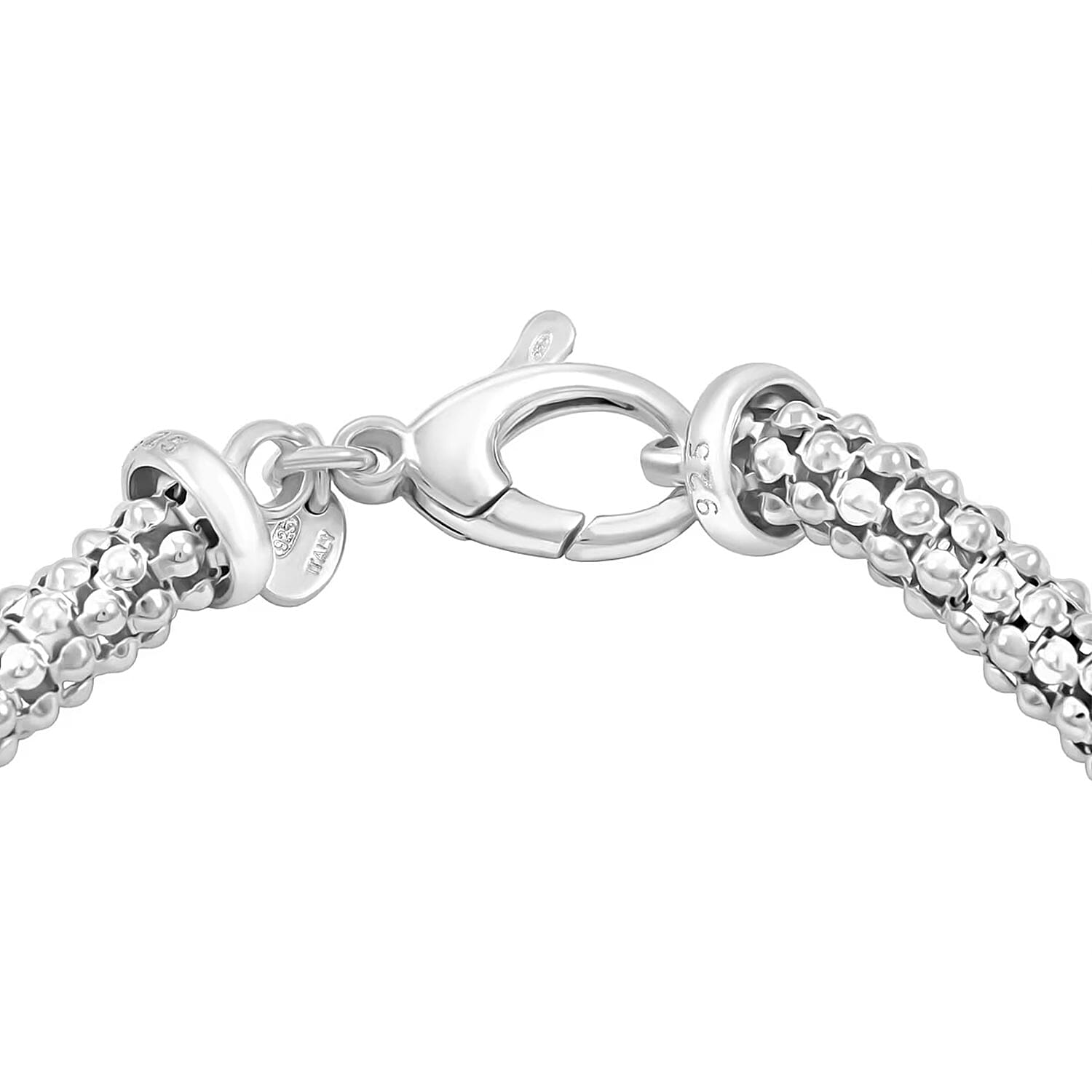 La Bella Italian Popcorn Chain Bracelet in Sterling Silver (8.00 In) 10.25 Grams