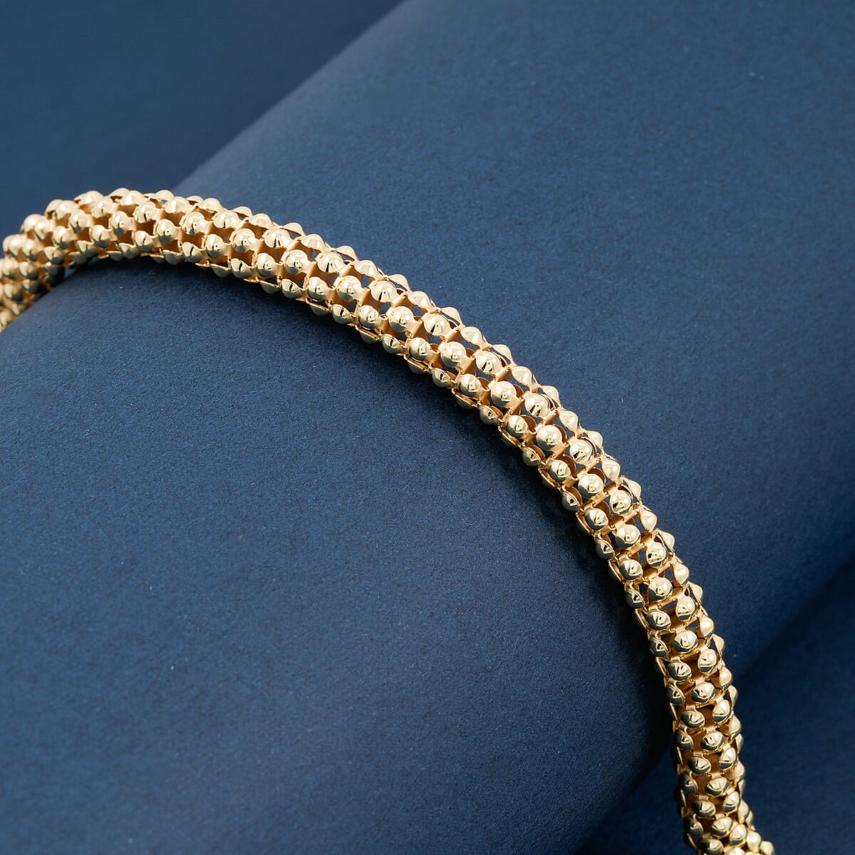 La Bella Italian Popcorn Chain Bracelet in 14K Yellow Gold Over Sterling Silver (8.00 In) 10.25 Grams image number 1