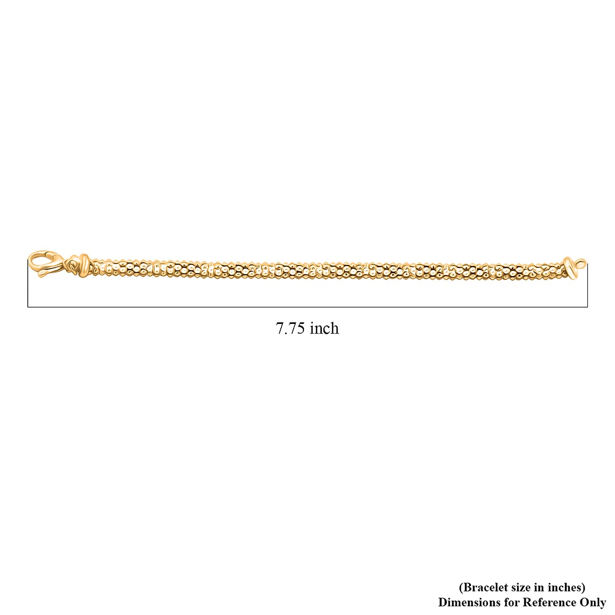 La Bella Italian Popcorn Chain Bracelet in 14K Yellow Gold Over Sterling Silver (8.00 In) 10.25 Grams image number 4