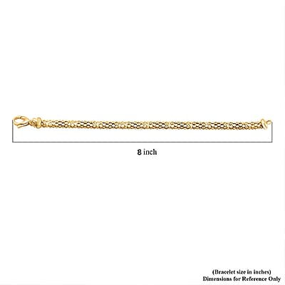 La Bella Italian Popcorn Chain Bracelet in 14K Yellow Gold Over Sterling Silver (8.00 In) 10.25 Grams