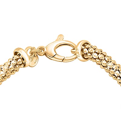 La Bella Italian Popcorn Chain Bracelet in 14K Yellow Gold Over Sterling Silver (8.00 In) 10.25 Grams