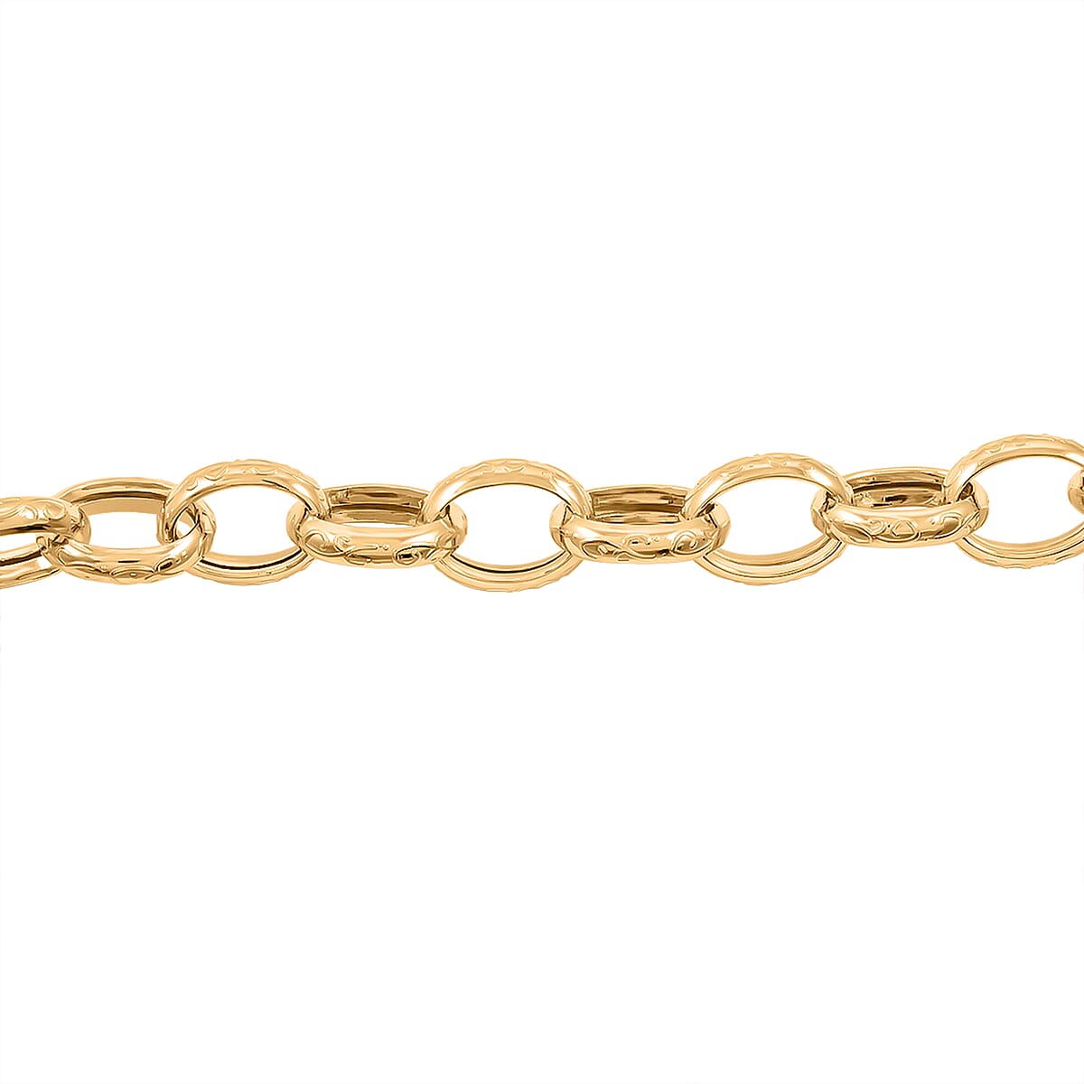 La Bella Italian Fancy Rolo Flower Chain Bracelet in 14K Yellow Gold Over Sterling Silver (7.50 In) 10.5 Grams image number 3