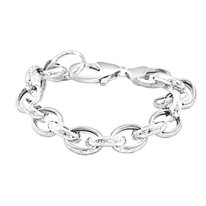La Bella Italian Fancy Rolo Flower Chain Bracelet in Sterling Silver (7.50 In) 10.5 Grams