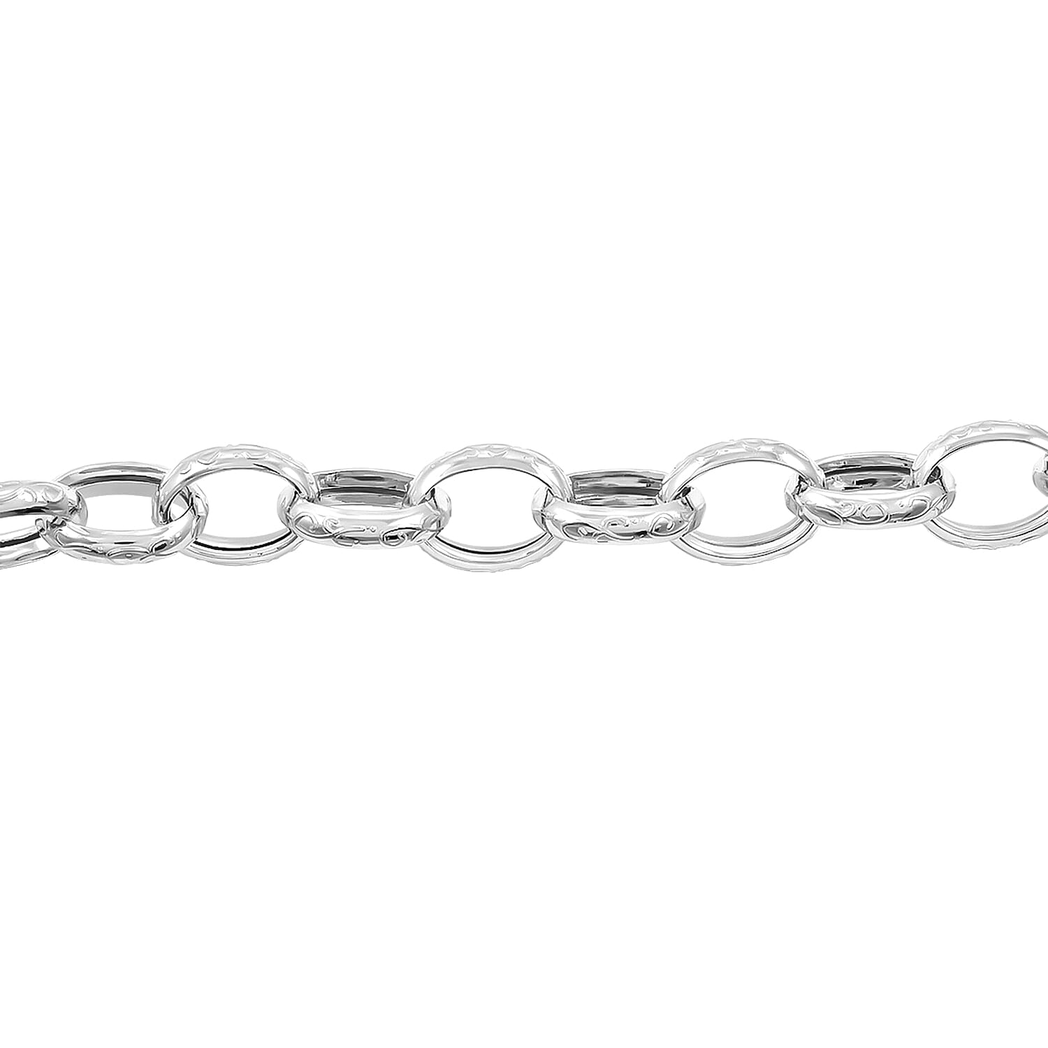 La Bella Italian Fancy Rolo Flower Chain Bracelet in Sterling Silver (7.50 In) 10.5 Grams