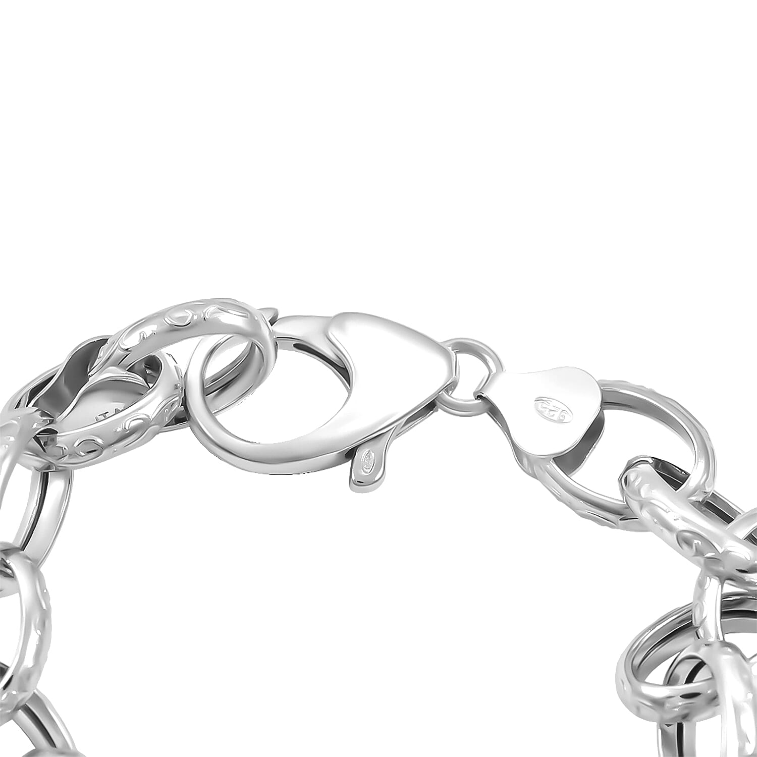 La Bella Italian Fancy Rolo Flower Chain Bracelet in Sterling Silver (7.50 In) 10.5 Grams