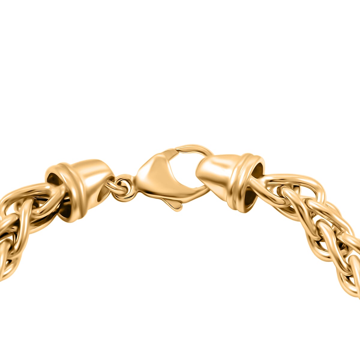 La Bella Italian Wheat Chain Bracelet in 14K Yellow Gold Over Sterling Silver (8.00 In) 14.75 Grams image number 3