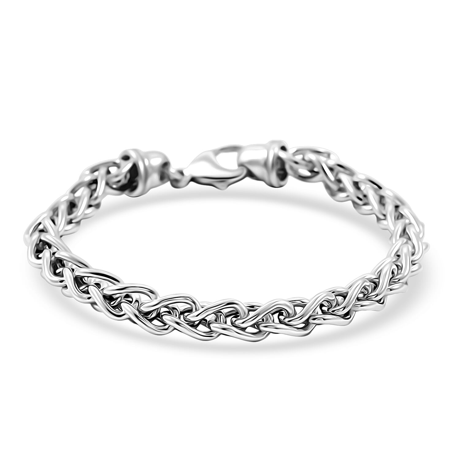 La Bella Italian Wheat Chain Bracelet in Sterling Silver (8-9In) 14.75 Grams