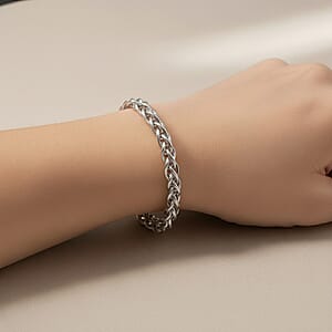 La Bella Italian Wheat Chain Bracelet in Sterling Silver (8-9In) 14.75 Grams