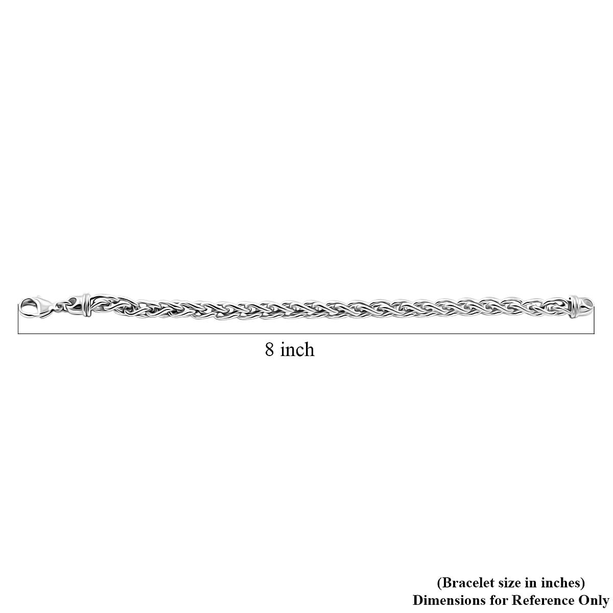 La Bella Italian Wheat Chain Bracelet in Sterling Silver (8.00 In) 14.75 Grams image number 4