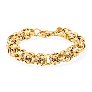 La Bella Italian Fancy Byzantine Chain Bracelet in 14K Yellow Gold Over Sterling Silver (8.00 In) 20.25 Grams