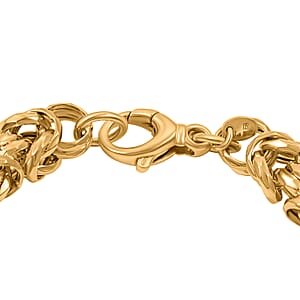 La Bella Italian Fancy Byzantine Chain Bracelet in 14K Yellow Gold Over Sterling Silver (8.00 In) 20.25 Grams
