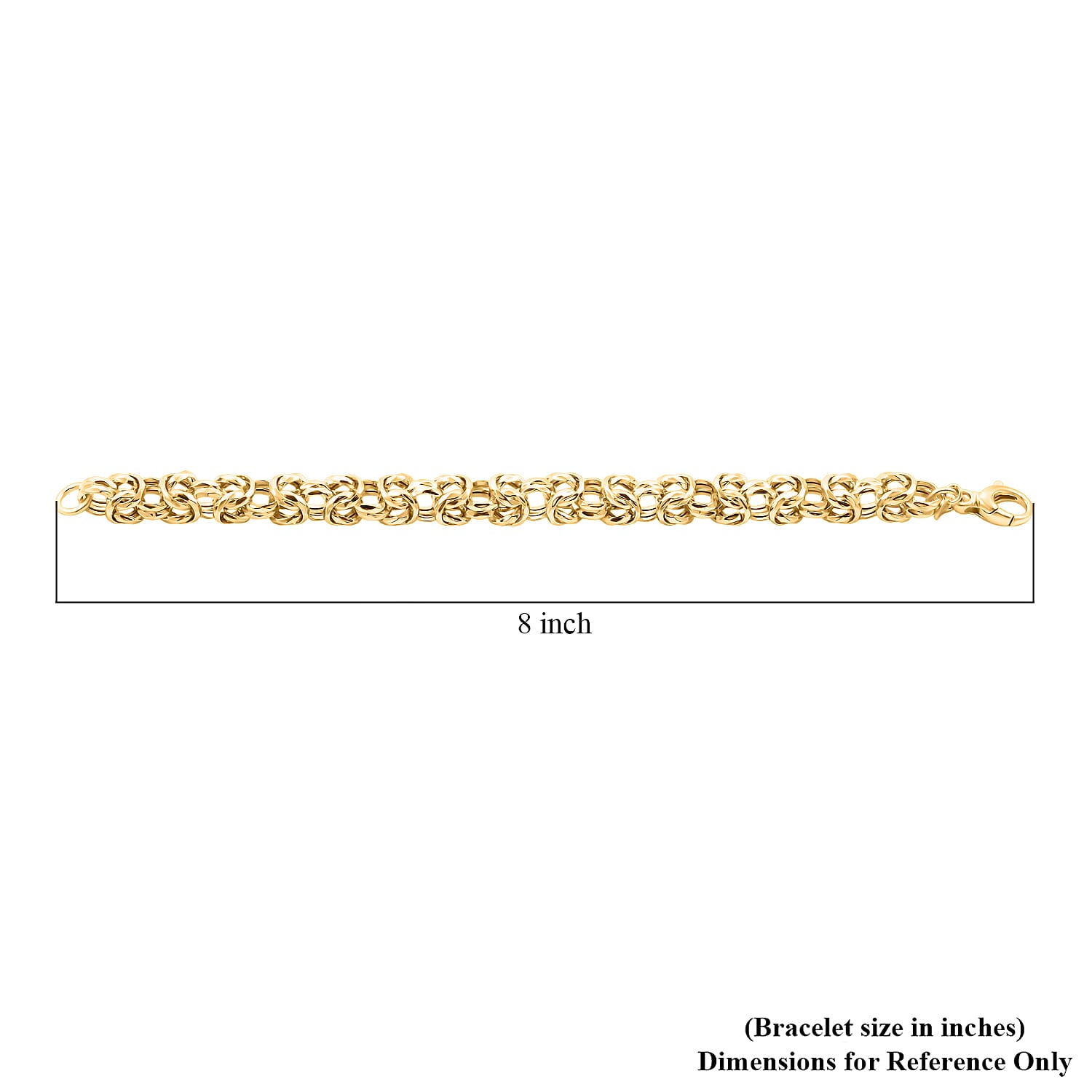 La Bella Italian Fancy Byzantine Chain Bracelet in 14K Yellow Gold Over Sterling Silver (8.00 In) 20.25 Grams
